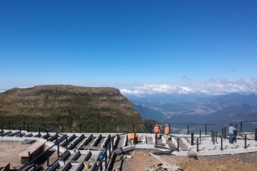 Mirante estÃ¡ sendo construÃ­do na Serra Catarinense e obra deve ficar pronta em janeiro de 2020