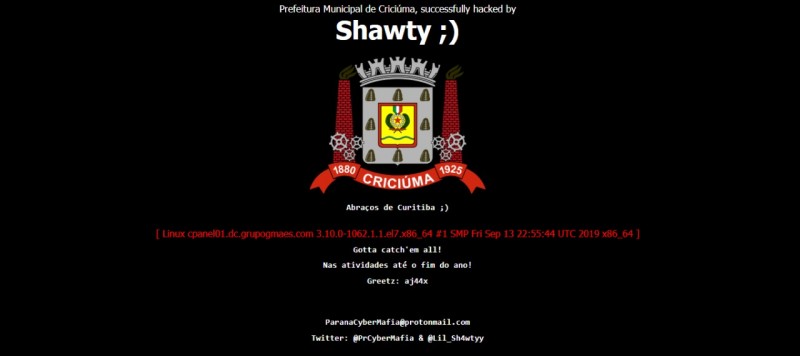 Hacker invade site da Prefeitura de Criciúma