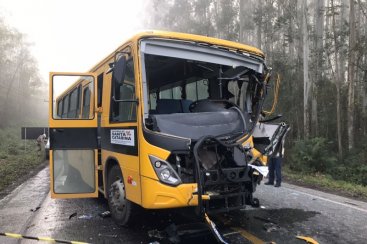Motorista morre e 22 pessoas ficam feridas em acidente com Ã´nibus escolar na SC-446, em SiderÃ³polis 