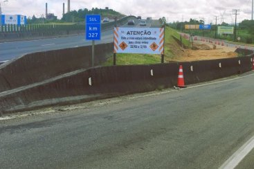Evolução das obras em viaduto altera acesso em Capivari de Baixo