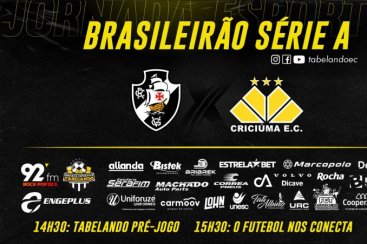 Ao vivo: O Futebol nos Conecta com Criciúma e Vasco, pela Série A do Brasileirão